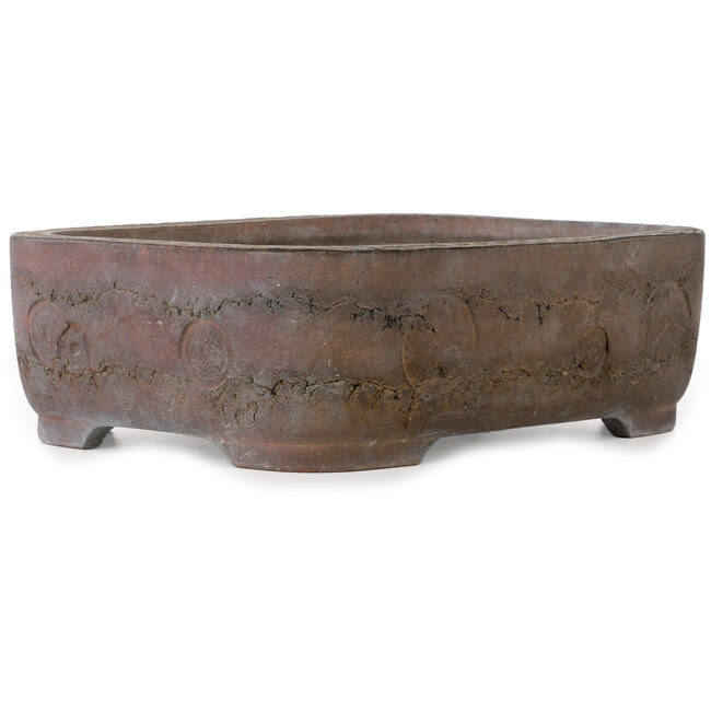 Vaso bonsai rettangolare non smaltato di Yamaaki Shosen/Akitsugu/Juudo (prima generazione) - 335 x 255 x 100 mm