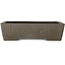 Rectangular unglazed bonsai pot by Yamaaki Shosen/Akitsugu/Juudo (first generation) - 388 x 263 x 100 mm