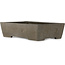 Rectangular unglazed bonsai pot by Yamaaki Shosen/Akitsugu/Juudo (first generation) - 388 x 263 x 100 mm