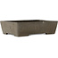 Rectangular unglazed bonsai pot by Yamaaki Shosen/Akitsugu/Juudo (first generation) - 388 x 263 x 100 mm
