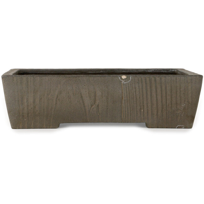 Maceta rectangular para bonsái sin esmaltar de Yamaaki Shosen/Akitsugu/Juudo (primera generación) - 388 x 263 x 100 mm