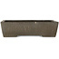 Rectangular unglazed bonsai pot by Yamaaki Shosen/Akitsugu/Juudo (first generation) - 388 x 263 x 100 mm