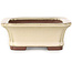 Rectangular off-white bonsai pot by Yamaaki - 155 x 123 x 47 mm