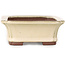 Pot à bonsaï rectangulaire blanc cassé de Yamaaki - 155 x 123 x 47 mm
