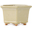 Zeshoekige, gebroken witte bonsaipot van Hattori - 128 x 128 x 70 mm