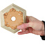 Hexagonal off-white bonsai pot by Hattori - 128 x 128 x 70 mm