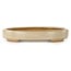 Oval off-white bonsai pot by Hattori - 140 x 107 x 23 mm