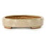 Oval off-white bonsai pot by Hattori - 140 x 107 x 23 mm
