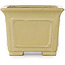 Square off-white bonsai pot by Shibakatsu - 123 x 123 x 90 mm