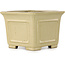 Pot à bonsaï carré blanc cassé de Shibakatsu - 123 x 123 x 90 mm