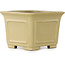 Pot à bonsaï carré blanc cassé de Shibakatsu - 123 x 123 x 90 mm