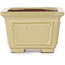 Square off-white bonsai pot by Shibakatsu - 106 x 106 x 70 mm