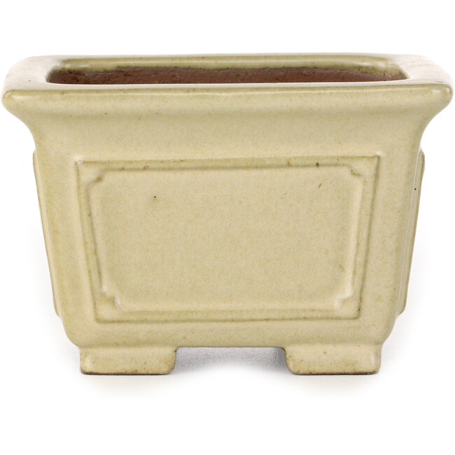 Pot à bonsaï carré blanc cassé de Shibakatsu - 106 x 106 x 70 mm
