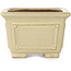 Square off-white bonsai pot by Shibakatsu - 106 x 106 x 70 mm