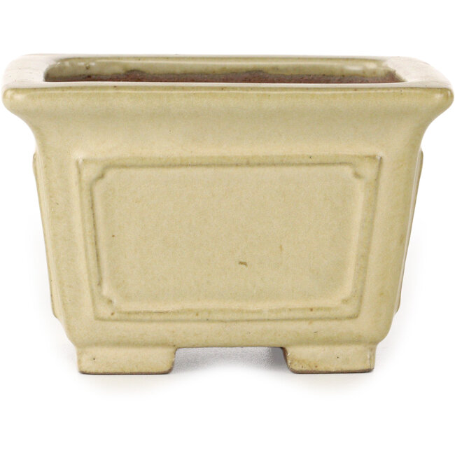 Pot à bonsaï carré blanc cassé de Shibakatsu - 106 x 106 x 70 mm