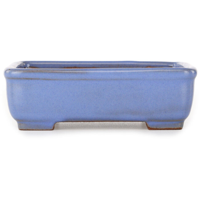 Rechteckiger blauer Bonsai-Topf von Yamafusa – 135 x 110 x 42 mm