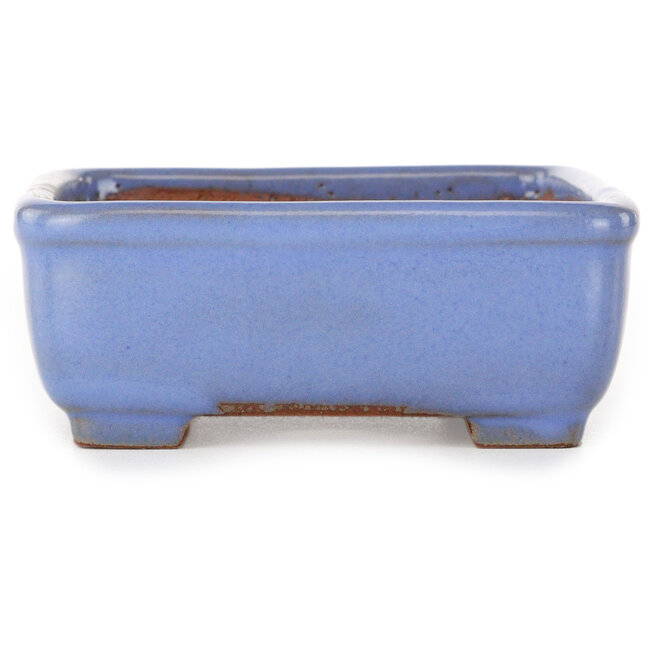 Rechthoekige blauwe bonsaipot van Yamafusa - 135 x 110 x 42 mm