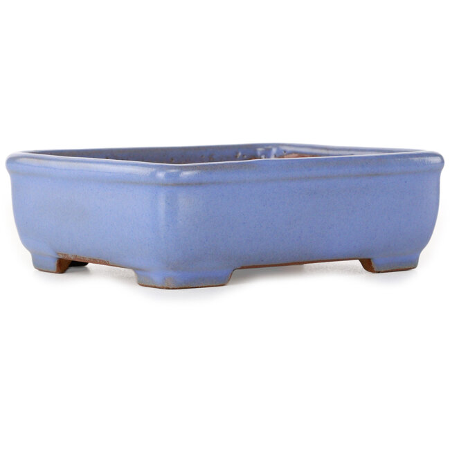Rechthoekige blauwe bonsaipot van Yamafusa - 135 x 110 x 42 mm