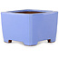 Square blue bonsai pot by Shibakatsu - 100 x 100 x 67 mm