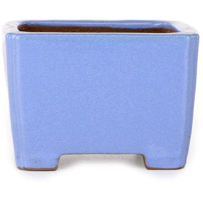 Vierkante blauwe bonsaipot van Shibakatsu - 100 x 100 x 67 mm
