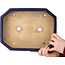 Pot à bonsaï ovale bleu foncé de Hattori - 312 x 238 x 62 mm