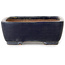 Rectangular dark blue bonsai pot by Yamafusa - 288 x 225 x 80 mm