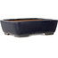 Rectangular dark blue bonsai pot by Yamafusa - 288 x 225 x 80 mm