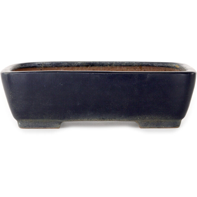 Maceta rectangular para bonsái azul oscuro de Yamafusa - 288 x 225 x 80 mm