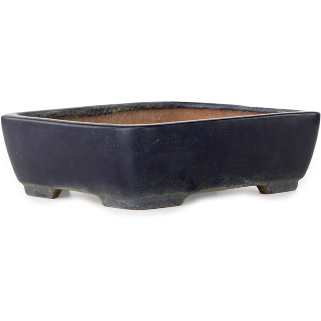 Maceta rectangular para bonsái azul oscuro de Yamafusa - 288 x 225 x 80 mm