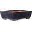 Pot à bonsaï rectangulaire bleu foncé de Yamafusa - 288 x 225 x 80 mm