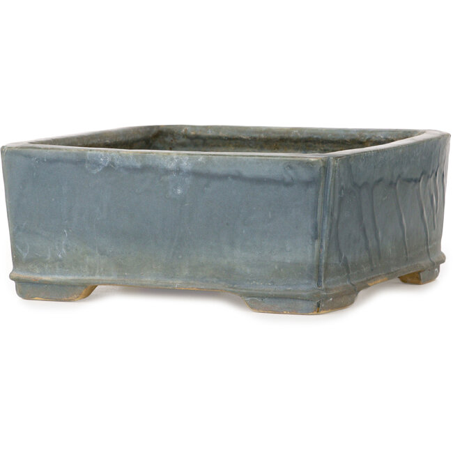 Vaso bonsai quadrato blu di Shuhou - 220 x 220 x 90 mm