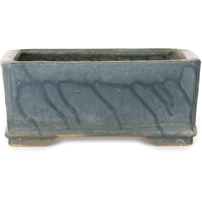 Maceta cuadrada azul para bonsái de Shuhou - 220 x 220 x 90 mm