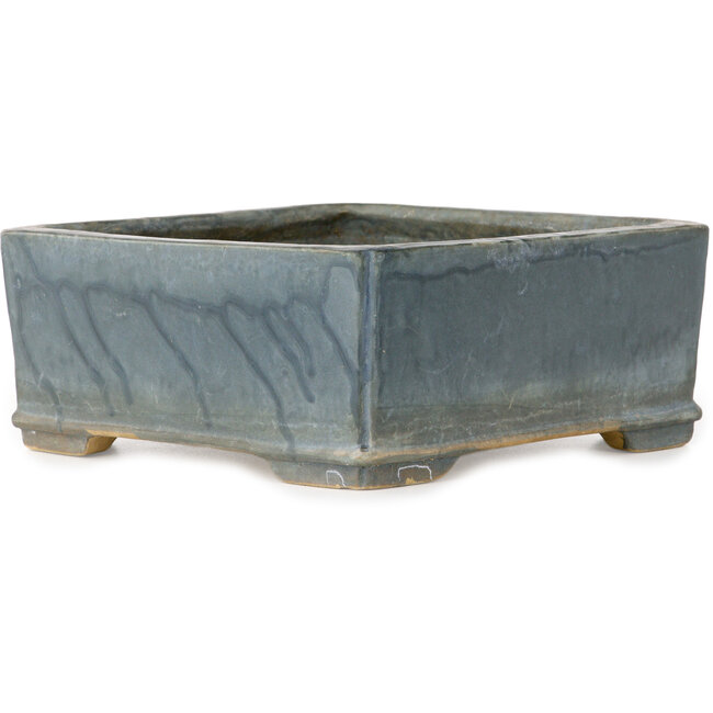 Quadratischer blauer Bonsai-Topf von Shuhou – 220 x 220 x 90 mm