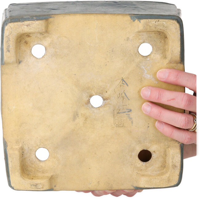 Vaso bonsai quadrato blu di Shuhou - 220 x 220 x 90 mm