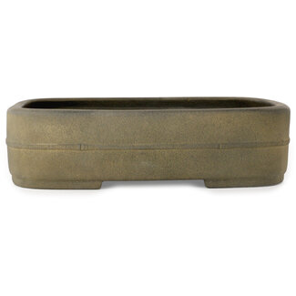 Koyo - Koichirou Aiba  385 mm oval unglazed bonsai pot by Koyou, Tokoname, Japan
