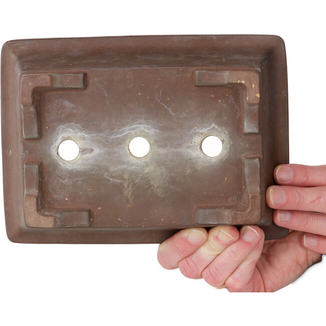 Rectangular unglazed bonsai pot - 203 x 148 x 64 mm