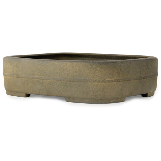 Pot à bonsaï ovale non émaillé de Koyou - 385 x 303 x 100 mm