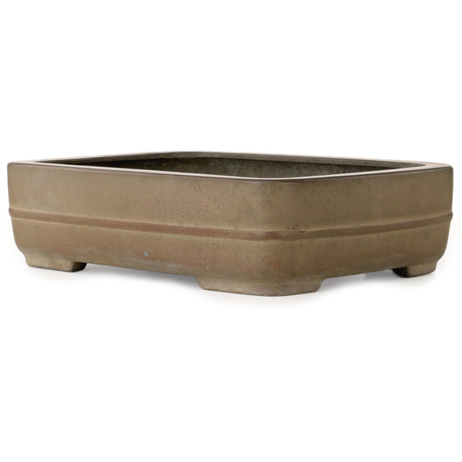 Maceta rectangular sin esmaltar para bonsái de Eiraku - 352 x 263 x 93 mm