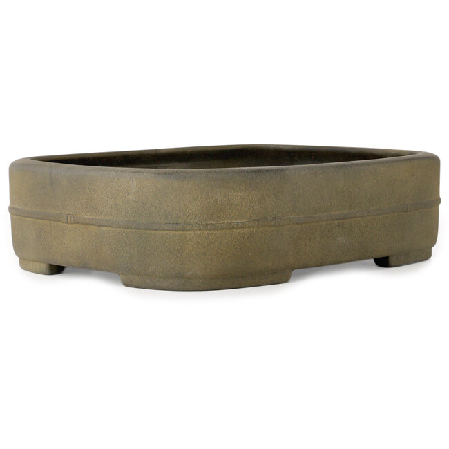 Pot à bonsaï ovale non émaillé de Koyou - 385 x 303 x 100 mm