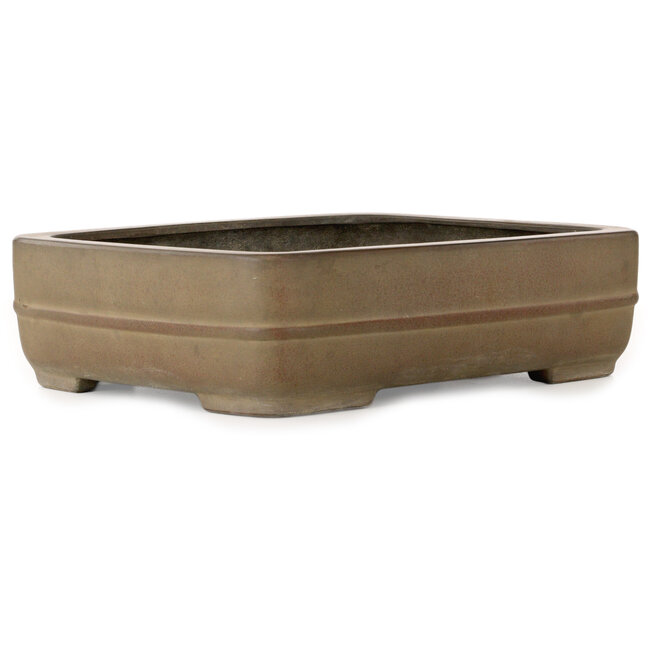 Rectangular unglazed bonsai pot by Eiraku - 352 x 263 x 93 mm