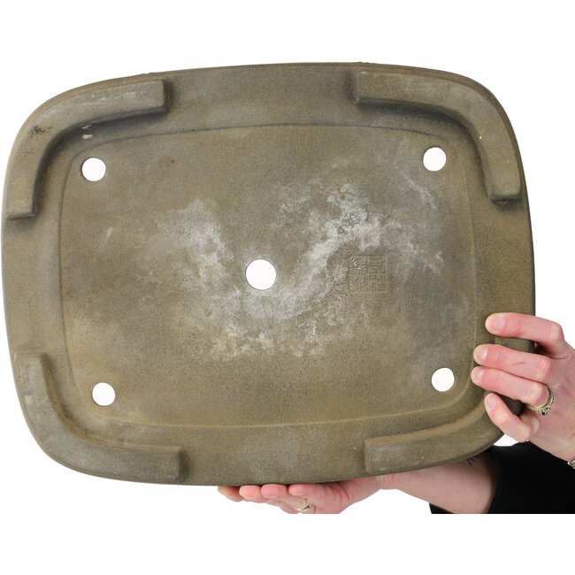 Pot à bonsaï ovale non émaillé de Koyou - 385 x 303 x 100 mm