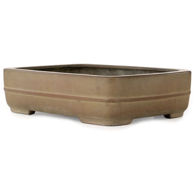 Maceta rectangular sin esmaltar para bonsái de Eiraku - 352 x 263 x 93 mm