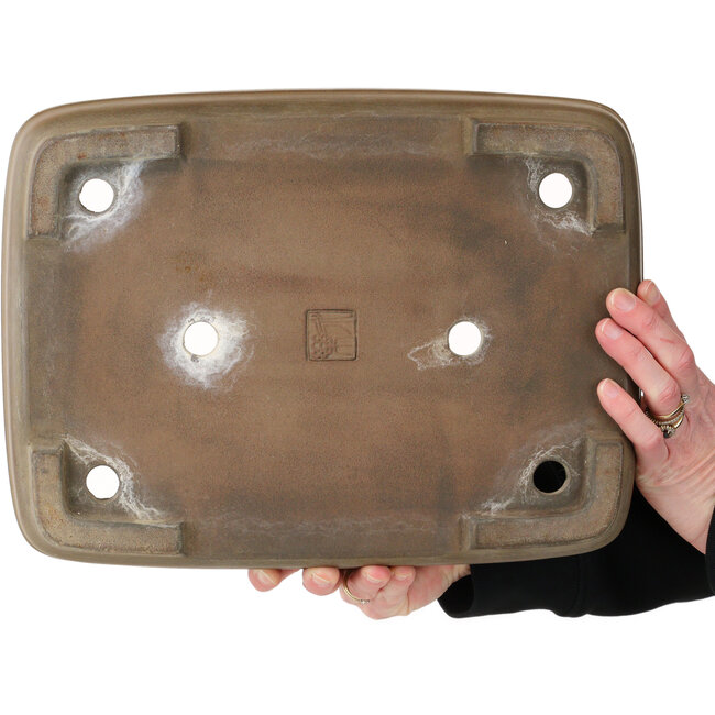 Pot à bonsaï rectangulaire non émaillé par Eiraku - 352 x 263 x 93 mm