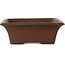 Rectangular unglazed bonsai pot by Izumiya (Zenigo) - 325 x 260 x 90 mm