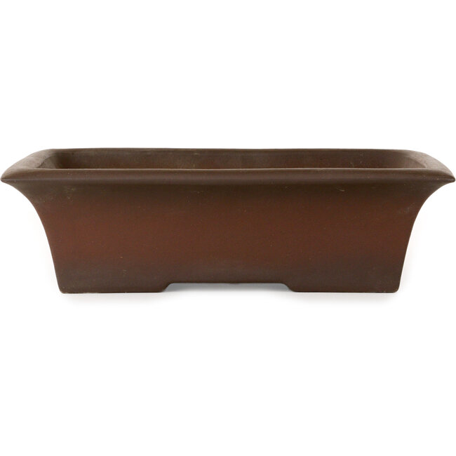 Pot à bonsaï rectangulaire non émaillé d'Izumiya (Zenigo) - 325 x 260 x 90 mm