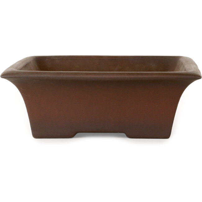 Maceta rectangular sin esmaltar para bonsái de Izumiya (Zenigo) - 325 x 260 x 90 mm