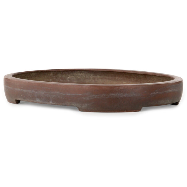 Oval unglazed bonsai pot - 362 x 288 x 45 mm