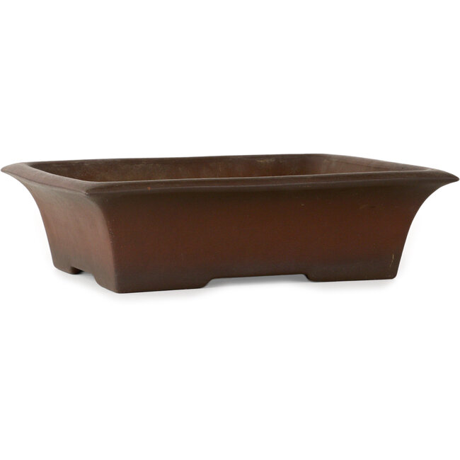 Rectangular unglazed bonsai pot by Izumiya (Zenigo) - 325 x 260 x 90 mm