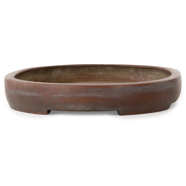 Oval unglazed bonsai pot - 362 x 288 x 45 mm