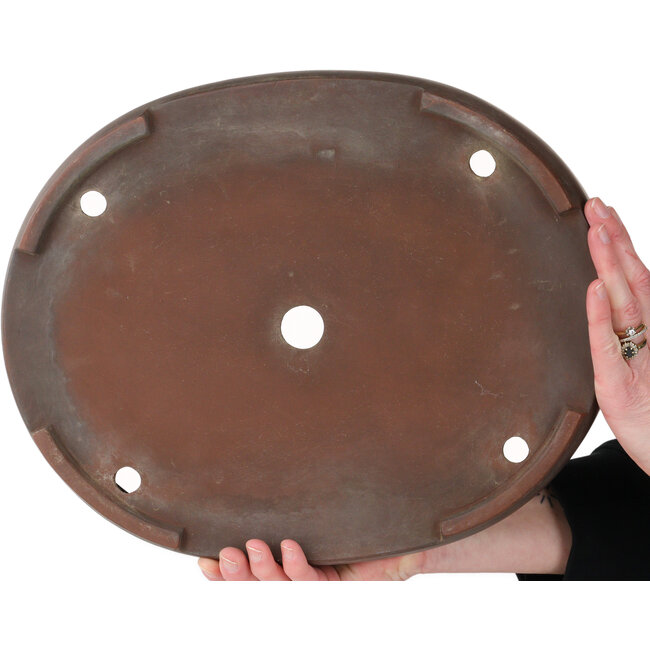 Pot ovale non émaillé pour bonsaï - 362 x 288 x 45 mm
